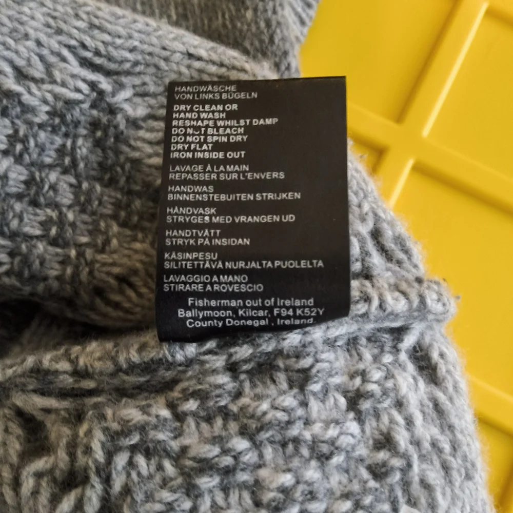 Fisherman Out of Ireland Geelong Lambswool Knit Sweater S Made Ireland - Picture 8 of 9